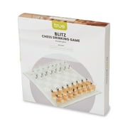 True Glass Chess Board with 32 Shot Glasses, Drinking Game for Adults