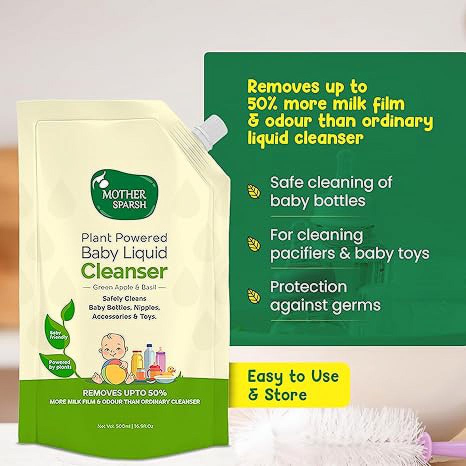 Mother Sparsh Natural Baby Liquid Cleanser (Powered by Plants) Cleanser for Baby Bottles 500ml