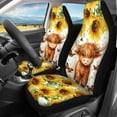 thumbnail image 3 of Pzuqiu Cute Highland Cow Car Seat Covers, 4 Pcs Car Front Seats and Rear Bench Cove, Universal Elastic Vehicle Seats Cushion Automotive Interior Protection Accessories, 3 of 7