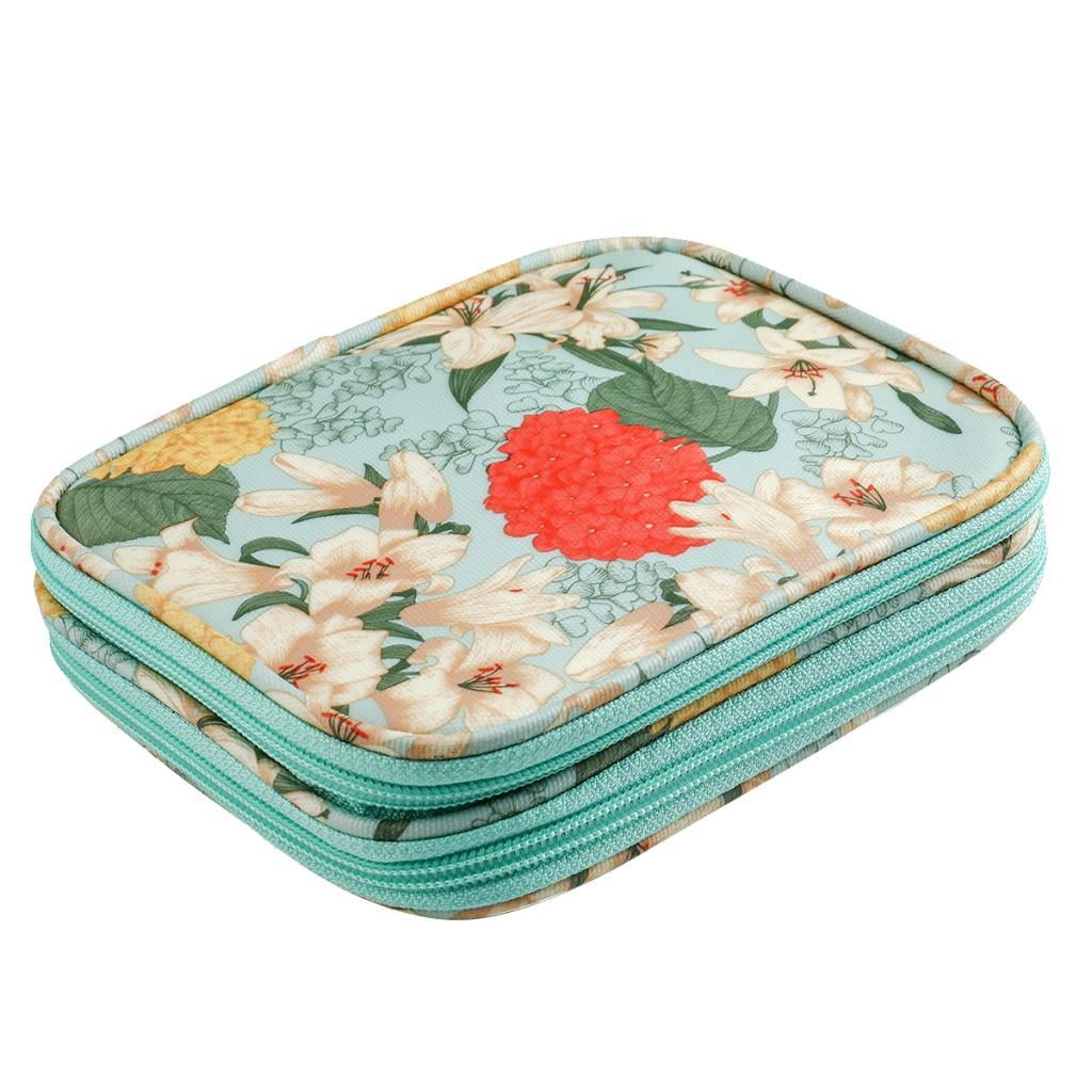 Yunhgft Knitting Crochet Hook Needles Case Empty Zipper Bag Organizer Green