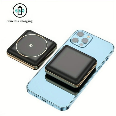 Hotpom Magnetic Power Bank, 10000mAh Portable Wireless Fast Charger, Emergency Backup Power for Travel, Camping and Outdoor Activities, Compatible with iPhone, Samsung