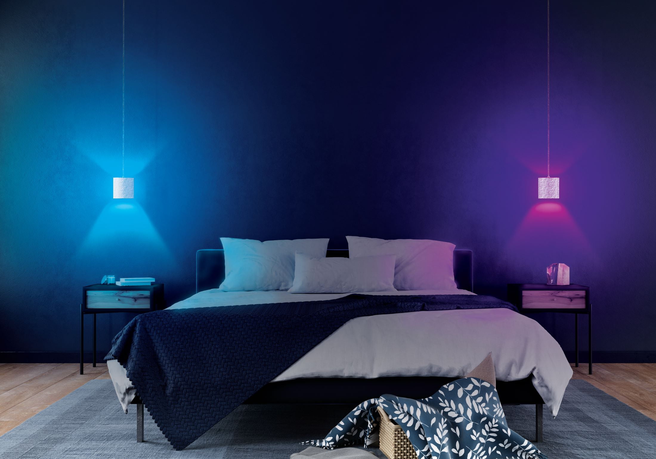 Ledeez 9W Multicolor General Purpose Smart Light Bulbs, Dimmable & App Operated (2 Pack)