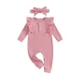 thumbnail image 1 of Faithtur Bébé Fille Automne Tenue, Manches Longues Col Rond avec Bandeau Vêtements de Bébé, 1 of 8
