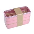 thumbnail image 1 of Bento Box para adultos: 3 contenedores apilables, ideal para el trabajo y para llevar, 1 of 6
