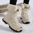 thumbnail image 4 of Mepaouo Womens Winter Snow Boots Waterproof Lightweight Anti Slip Fleece Lined Mid Calf Booties(Beige,8), 4 of 9