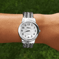 thumbnail image 3 of Blekon Women's Faux Pearl Rope Bracelet Cuff Watch (Silver Tone), 3 of 5