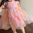 thumbnail image 3 of AMERTEER Bébé Filles Tutu Robe Bambin Cravate-Teinte Maille Tutu Robe Bébé Tulle Robes Fille Robe Princesse Sans Manches Arc-en-Ciel 3-4 Ans, 3 of 7