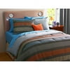 your zone reversible comforter & sham set, grey/banded stripe