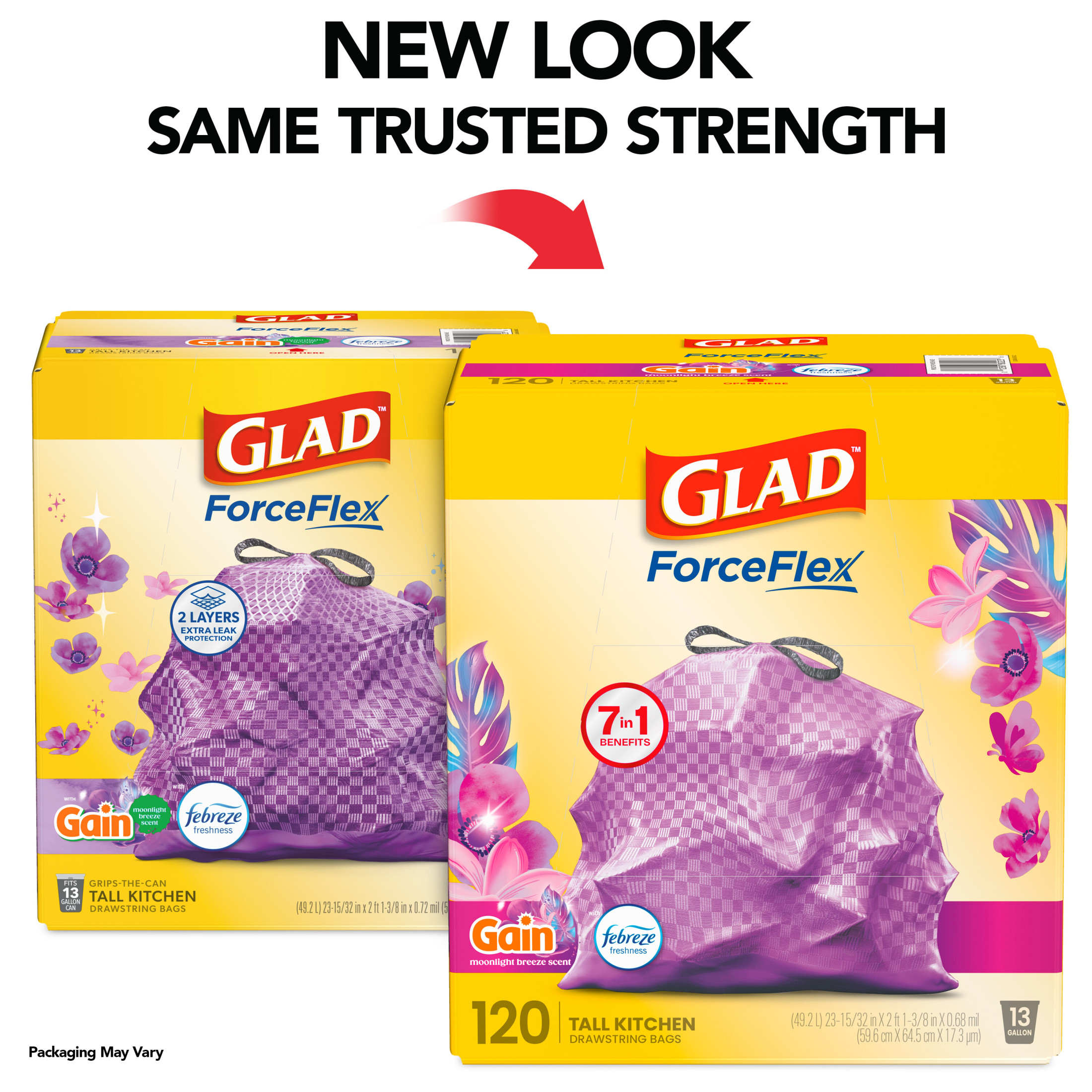 Glad ForceFlex 13 Gallon Drawstring Trash Bags, 120 Count photo 3