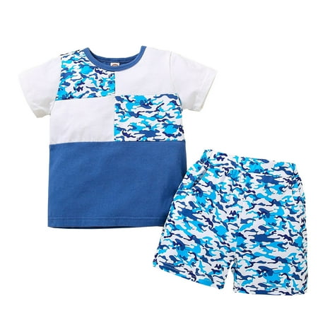 

Baby Boys Camouflage Print T Shirt Tops Shorts Outfits Set