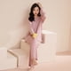 thumbnail image 5 of Pijamas de modal para mujer, pantalones finos de manga larga de verano, traje de talla grande, habitación de verano con aire acondicionado y almohadilla para el pecho, ropa para el hogar, 5 of 5