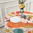 thumbnail image 6 of Coolnut 60" Watercolor Pumpkins Round Tablecloth, Waterproof Stain and Wrinkle Resistant Washable Decorative Table Covers for Kitchen Dining Tabletop Party Outdoor Picnic, 6 of 7