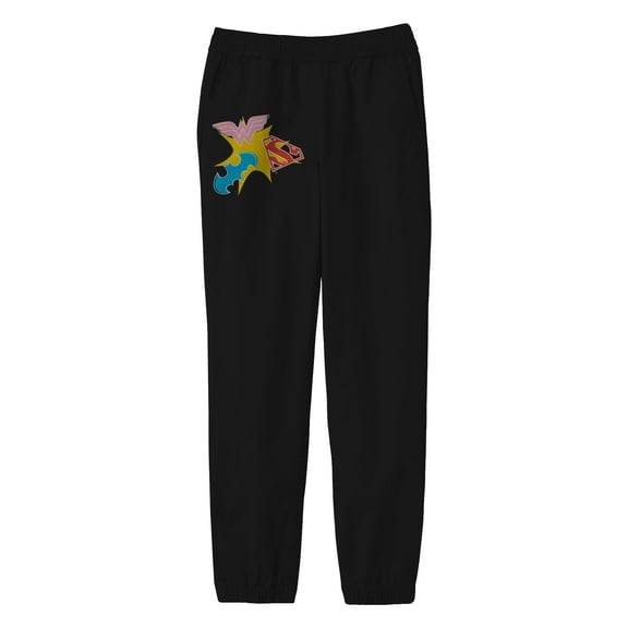 Boy's Black Justice League Icon Sweatpants-XL