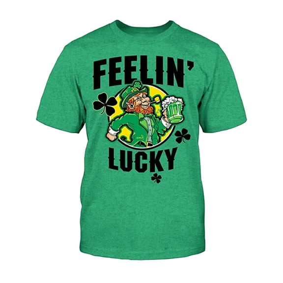 St Patricks Day Feeling Lucky Men's Green t-shirt - size XL