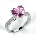 thumbnail image 1 of Anillo de bodas con incrustaciones de circonita cúbica de diamante rosa en forma de corazón AAA, joyería de compromiso para mujer, 1 of 6