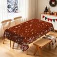 thumbnail image 5 of Nanqianyi Red Green Plaid Christmas Tablecloth 60"x70",Waterproof Stain Resistant Snowflake Table Cover, 5 of 7