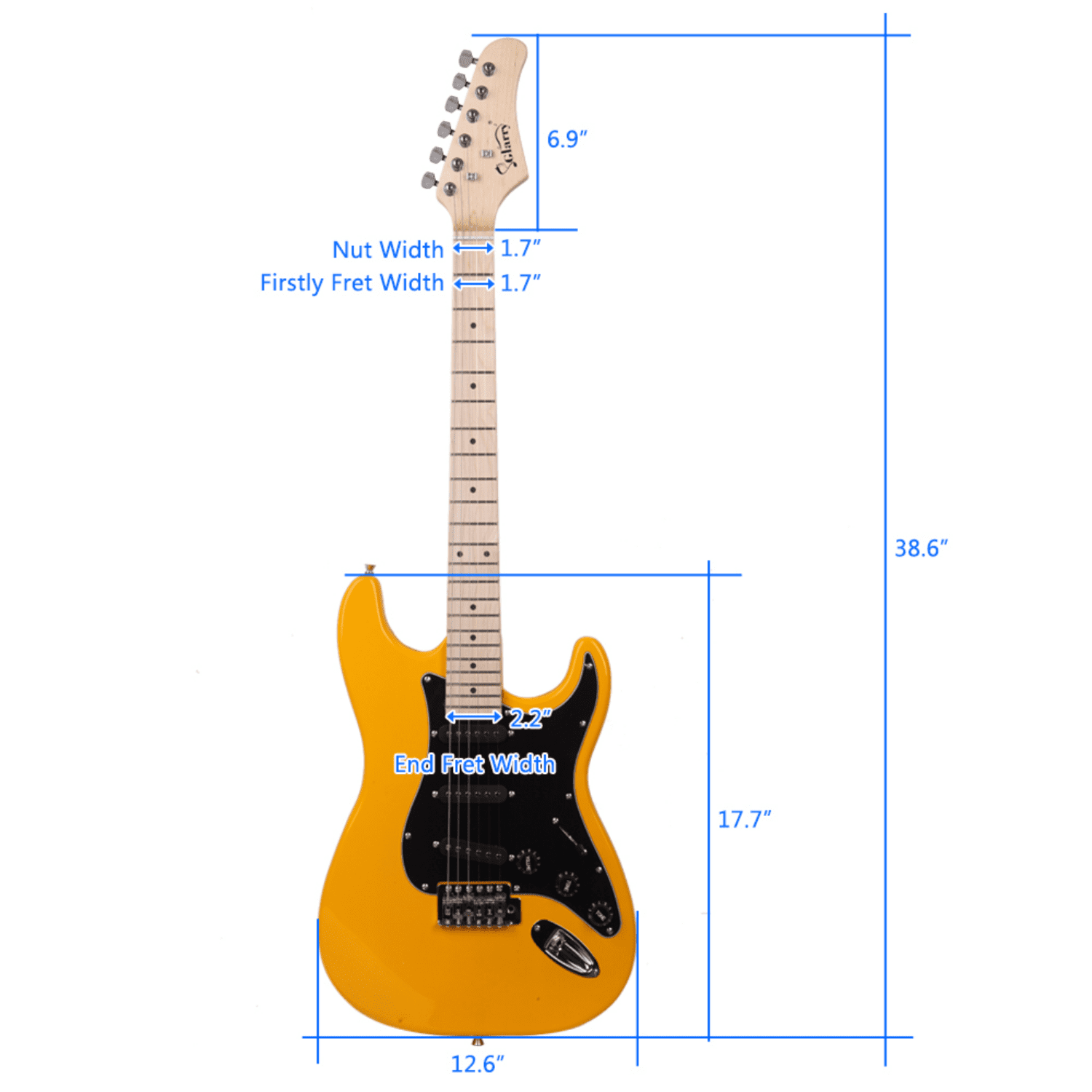 Hassch Electric Guitar with Gig Bag, 39 inch Beginner Electric Guitar Kit with Strap, Plectrum, Tremolo Bar, Spanner Tool and Connecting Wire, Orange