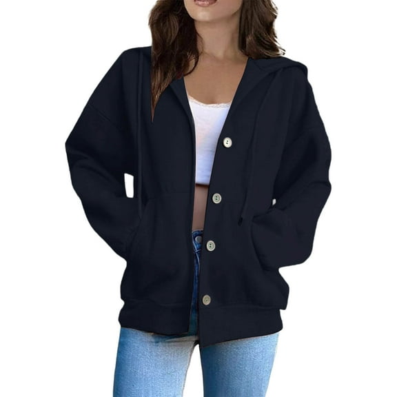 Akafmk Womens Zip Up Hoodies,Womens Long Sleeve Sweatshirts Jackets,Fashion Women's Zipper V-Neck Pullover Tops Long Sleeve Hooded Blouse Sweatshirt Comfy Cardigan Workout Jacket