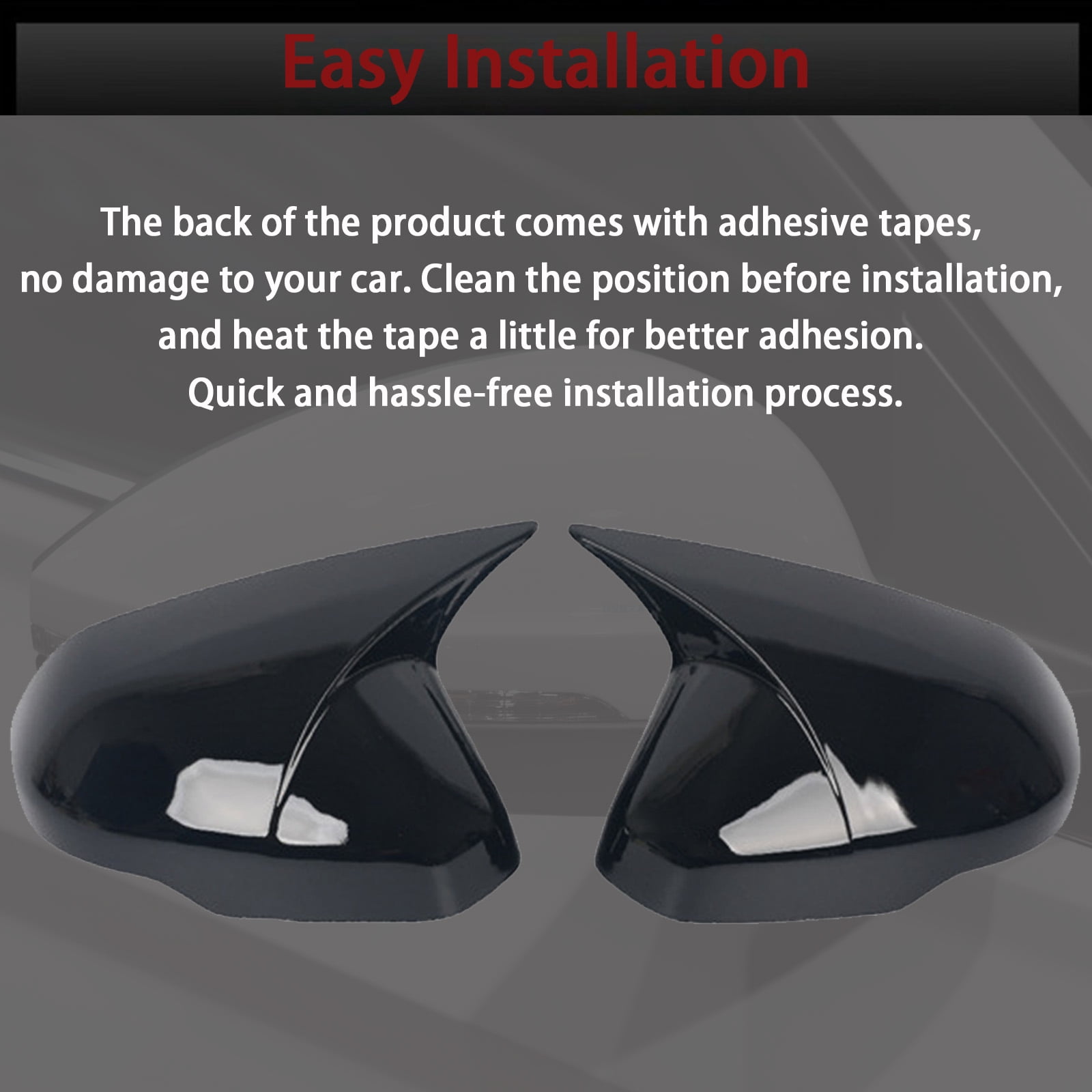 Bull Horn Rear View Mirror Cover Caps For Honda CRV 2017-2023, ABS Side Door Wing Mirror Cap Covers Protect Decorate Exterior Car Accessories-black