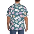 thumbnail image 7 of Balery Cute Rabbit Easter Men's Casual Button Down Shirt Short Sleeve Textured Summer Cuban Beach Shirts-Small, 7 of 7
