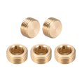 thumbnail image 1 of Unique Bargains Brass Pipe Fitting, Hex Counter Sunk Plug, Connector Coupling , 1/2 Inch G Male Pipe Adapter 5pcs, 1 of 3