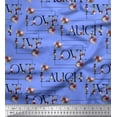 thumbnail image 1 of Soimoi Georgette Viscose Fabric Floral Love Text Decor Fabric Printed Yard 42 Inch Wide, 1 of 3