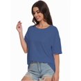 thumbnail image 3 of Women's Crew Neck Short Sleeve T-Shirts - Summer Casual Tee Tops, Lightweight Comfort Fit, 3 of 6