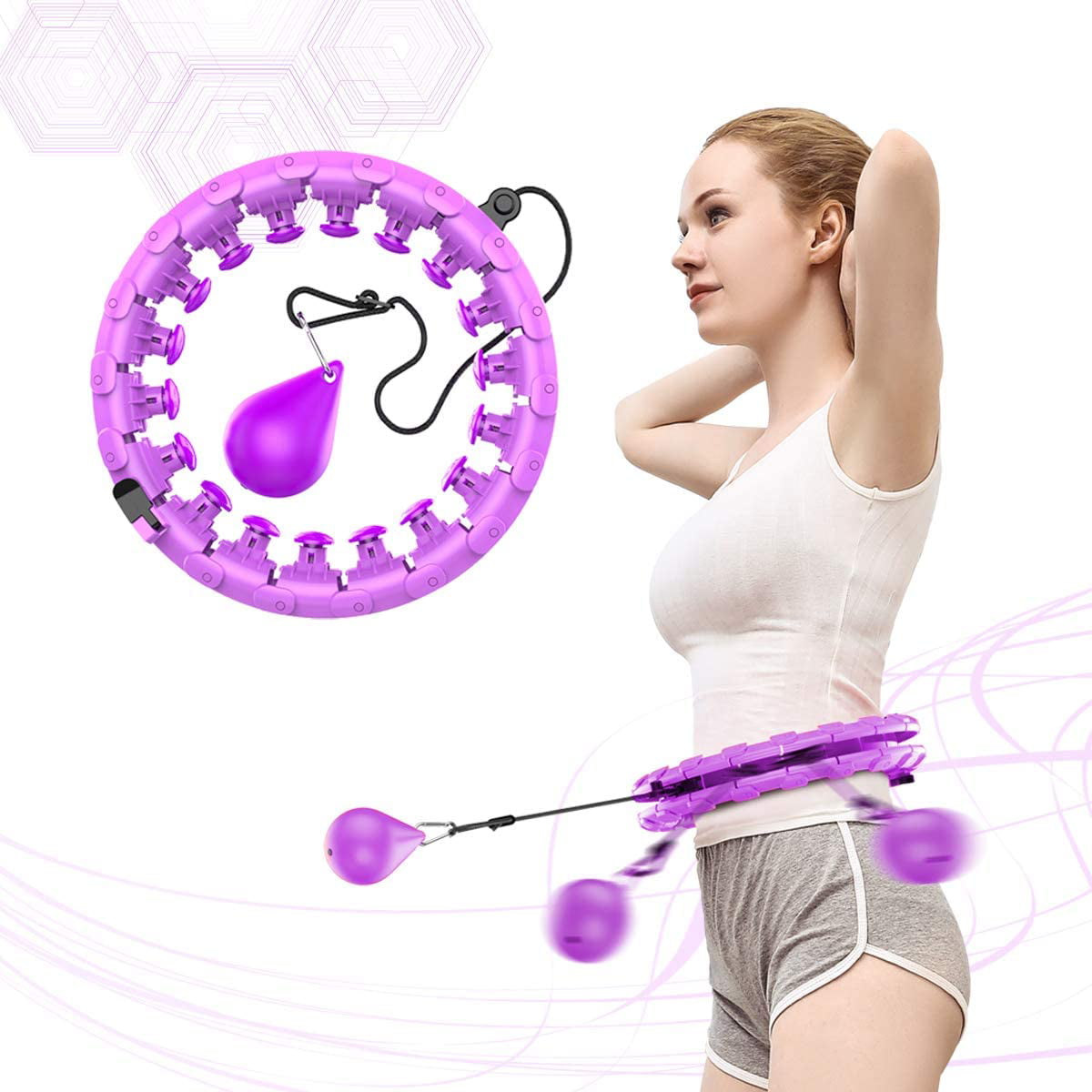 Smart Hula Hoop Auto Counting Lose Weight Exercise Detachable Portable Hoola 