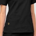 thumbnail image 3 of Wink Origins Bravo-Women's V-Neck Scrub Top, Black, 5X, 3 of 5
