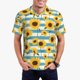 thumbnail image 1 of Balery White Blue Striped Sunflower Camisa Polo de Hombre con Estampado, de Manga Corta y Tejido Medio, Camisa Tipo Golf Polo-Large, 1 of 6
