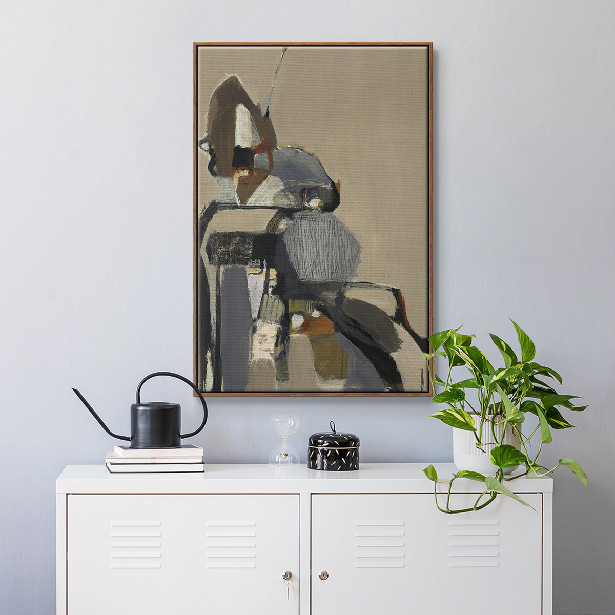 Landslide Framed Premium Gallery Wrapped Canvas - Ready to Hang - 17 x 25 - Walnut Floating Frame