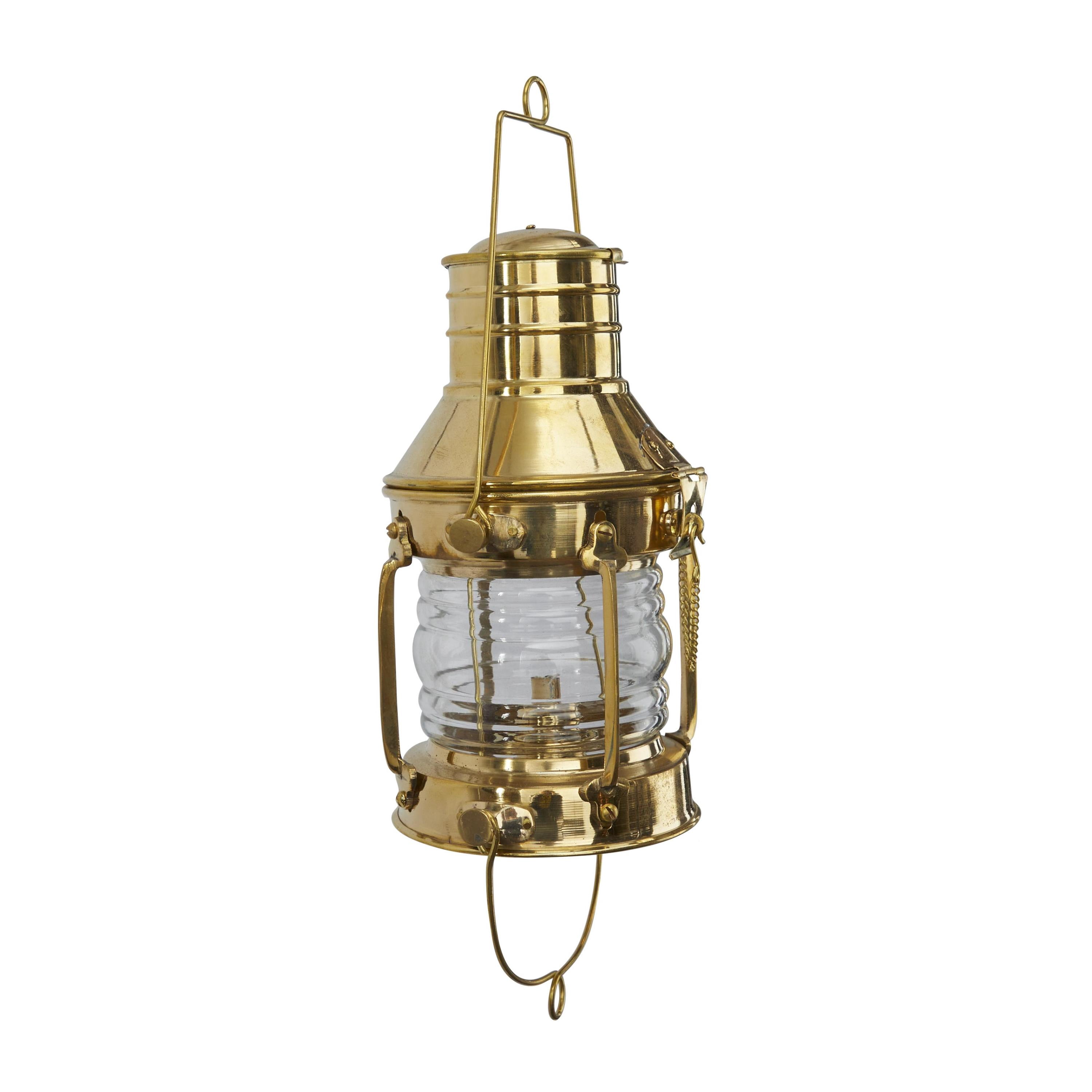 DecMode Gold Brass Metal Decorative Candle Lantern with Handle