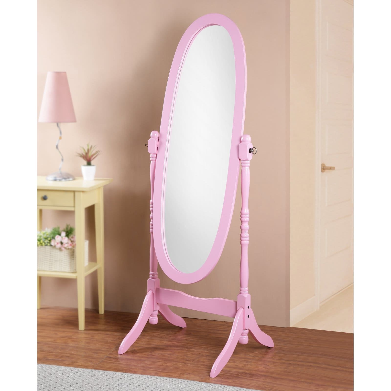 Cheval Mirror Full Length Free Standing Wooden Bedroom Furniture Black White 