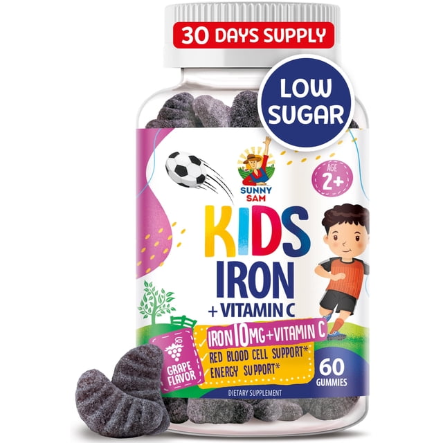 Gominolas de hierro SUNNY SAM para niños y adolescentes con 10 mg de hierro y vitamina C