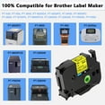 thumbnail image 4 of NineLeaf 5 Pack Compatible for Brother P-Touch TZe TZ Label Maker Tape TZe-661 TZ-661 36mm 1.4 in Laminated Black on Yellow Label Tape, 4 of 7