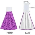 thumbnail image 4 of SKYSONIC 2 Pcs Hanging Hand Towels, Soft Absorbent Purple Halloween Print Towel for Kitchen Bathroom, 12"x17", 4 of 7