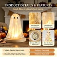 thumbnail image 5 of Light Up Confetti Ghost Halloween Decor, LED Resin Ghost Figurine with Warm Glow & Stained Glass Style, Tabletop Ornament for Mantel Shelf Party, 5 of 8