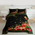 thumbnail image 2 of Feelyou Happy New Year Full Size Comforter Sets for Kids, Christmas Gifts Bedding Comforter Set, Red Green Buffalo Reversible Bedding Sets, Ultra Soft Home Decor, 3-Piece, 2 of 8
