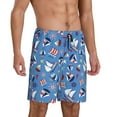 thumbnail image 2 of Wukai Colorful Sailing Ship Men’s Short Pajama Pants With Pockets Soft Sleep Pj Shorts for Men-X-Large, 2 of 6