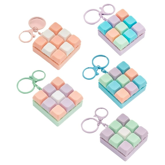 Small Keyboard Keychain Detachable Buttons Clicking Sound Stress Reliever Keycap Keyring for Adults Children Gifts