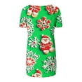 thumbnail image 3 of Camiseta Impresa con Cuello en V de Manga de Raglan de la Parte Trasera Larga Delantera Corta de las Mujeres de Navidad, Vacaciones Informales, 3 of 5