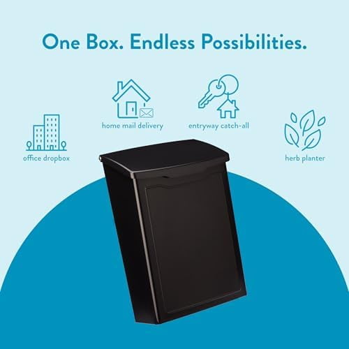 2681B Black Marina Wall Mount Mailbox, Small