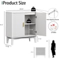 thumbnail image 2 of FANRAL 30" Wide Fluted Sideboard Buffet Cabinet with 2 Doors,Adjustable Shelves,X-Shaped Base Mid Century Modern Storage for Kitchen Living Room Dining Room,White Storage Cabinet, 2 of 7
