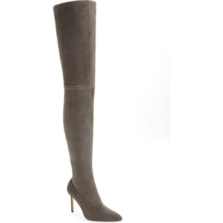

Pour La Victoire Cassie Anthracite Skin-tight Suede Over-the-knee Stiletto Boots (Grey 7)