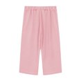 thumbnail image 3 of Jalioing Kids Capris Casual Wide Leg Elastic Waist Loose Crop Pants Boys Girls Summer Capri Pants with Pocket, 3 of 6