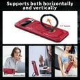 thumbnail image 3 of Designed For Google Pixel 9 Pro XL Phone Case,With 360° Spin Magnetic Stand Ring Kickstand,Fit for Mag-Safe,Military Grade Shockproof Heavy Duty Dropproof Tough Rugged Phone Case,Red, 3 of 6