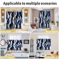 thumbnail image 6 of Blue Black Stripes Kitchen Curtains Short 54 Inch Length, Modern Abstract Ombre Grey White Lines Grommet Top Bedroom Living Room Curtains, Light Filtering Cafe Curtain Drapes 2 Panels Set 84''x54'', 6 of 9