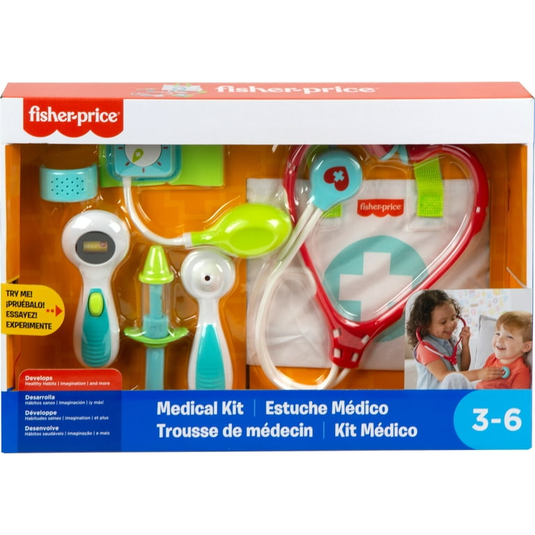 Fisher Price Medical Kit 7 Piece Doctor Toys Preschool Pretend Play Set for Ages 3 years