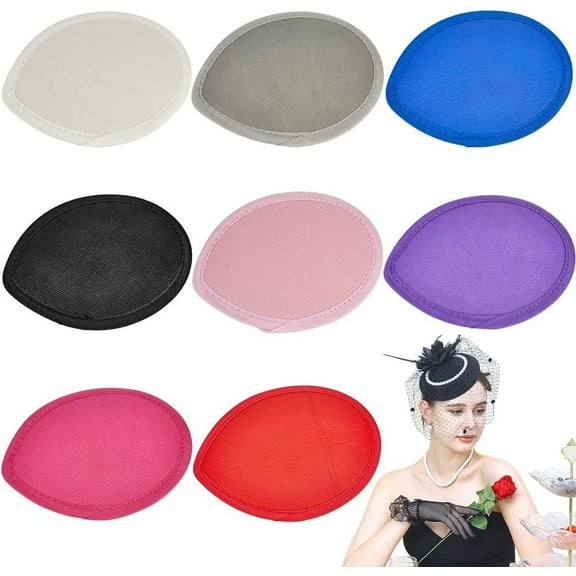 8 Colors Fascinator Hat Base Teardrop Cotton Millinery Hats Embryo Base Sinamay Cocktail for Craft DIY Material Supply Making Party Fascinators Church Wedding Hat
