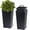 Black, variant on 16" Tall Planter Set of 2,Heavy Duty Tall Planter,High Front Porch Planter Pots with Drainage Holes＆Water Level Monitor＆Inner Bucket, Automatic Watering,Indoor/Outdoor,Tree,White